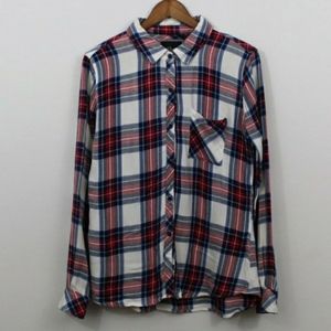 Rails Red, White, and Blue Long Sleeve Button Down Flannel
